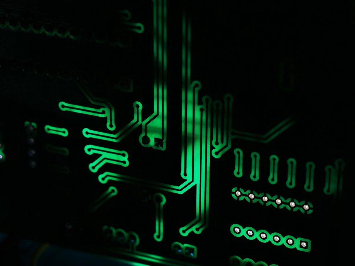 Electronic module, dark close-up